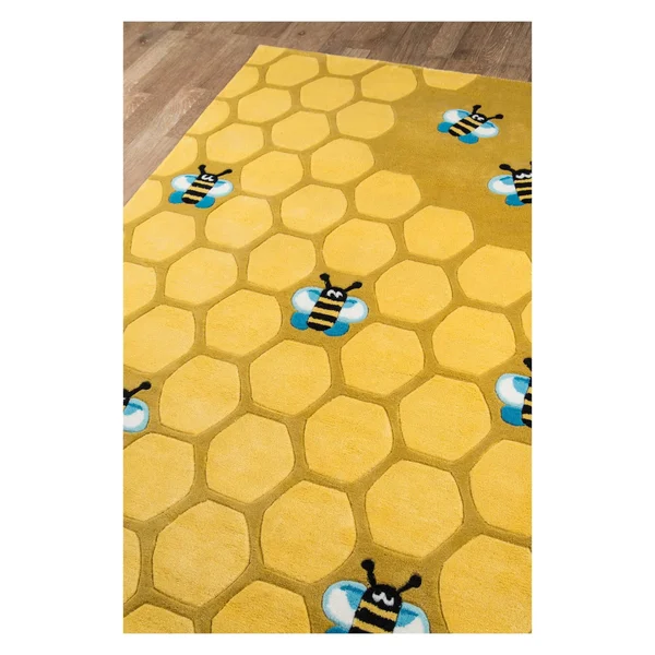 Momeni Lil Mo Whimsy Honeycomb Gold Rug - 5& Round
