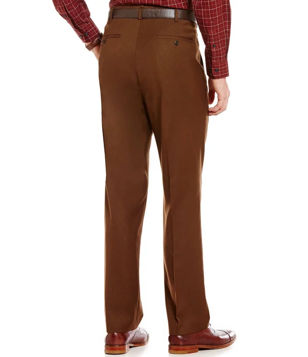 Roundtree Yorke Big Tall Travel Smart Comfort Classic Fit Flat Front Non-Iron Twill Dress Pants - 48 29