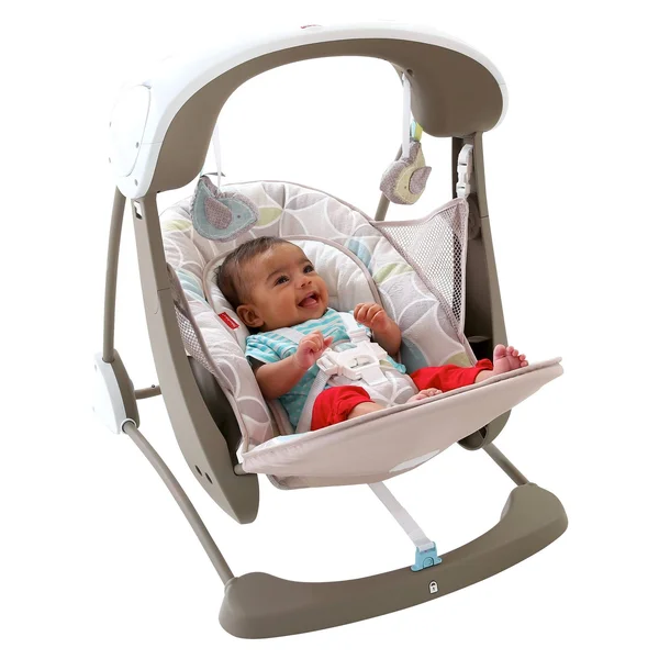 Fisher-Price Deluxe Take-Along Swing & Seat - White/Tan