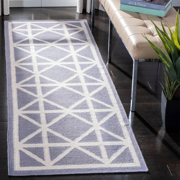 Safavieh Dhurries Dhu558B 2&6x22 x 8&0x22 Runner Purple, Ivory Area Rug