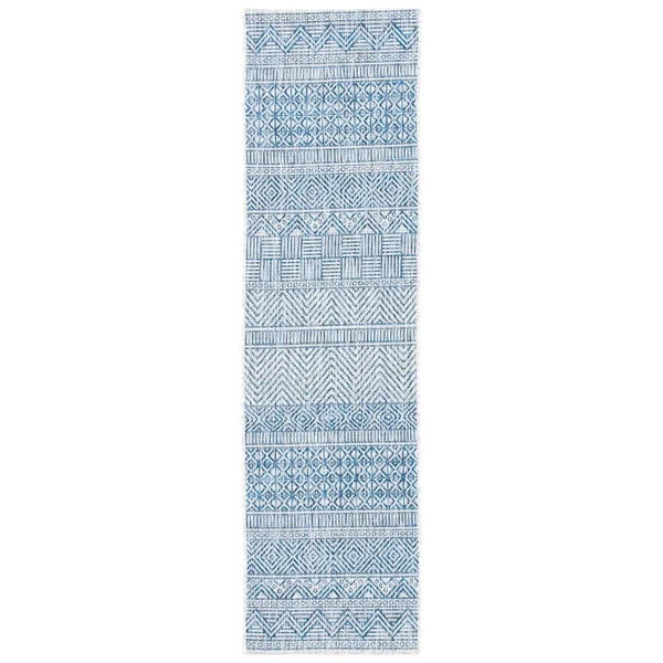 Safavieh Courtyard Zorana Indoor/ Outdoor Rug - 5&3x22 x 7&7x22 - Black/Grey