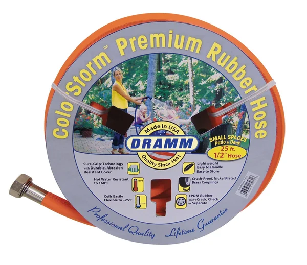 Dramm 17032 ColorStorm Premium Rubber Garden Hose - 1/2x22 x25&, Orange