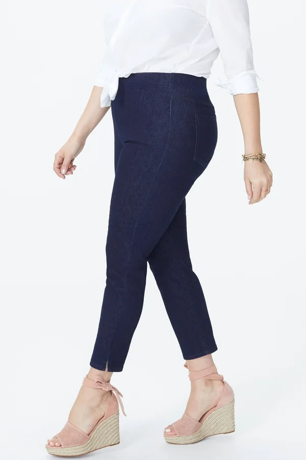 Nydj Skinny Ankle Pull-On Jeans in Plus Size - Rinse - Blue - 16W