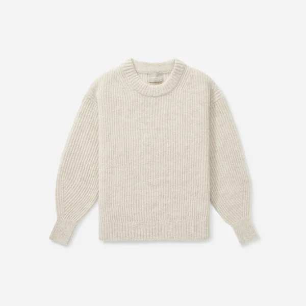 Women's Oversized Alpaca Crew Neck Sweater by Everlane in Almond - Size L
