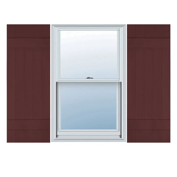 17 1/2 inchw x 48 inchh Lifetime Vinyl, Custom Five Board Joined (2 Batten), Board-n-Batten Shutters, w/Shutter-Loks (Per Pair)