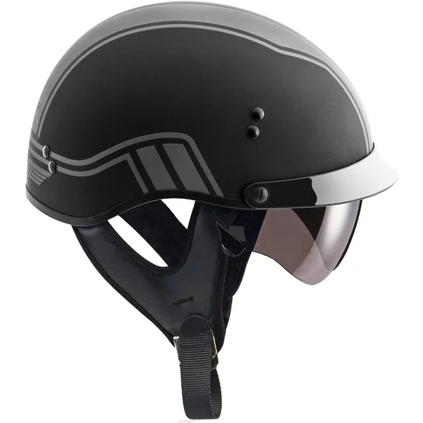 GMAX HH-65 Half Helmet Full Dressed Twin Matte Black/Silver