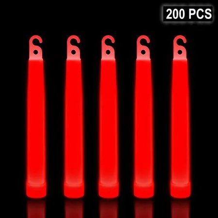 Lumistick 6 inch Premium Glow Sticks - Red, 200 ct