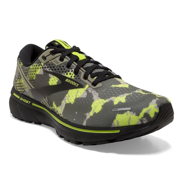 Brooks Ghost 14 Camo Limited Edition 9 - Olive/Lime Punch/Black (Men's)