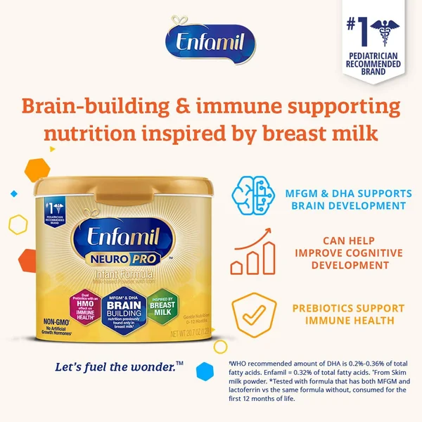 Enfamil neuropro Baby Formula Milk Powder - 20.7 Ounce (Pack of 6), Omega 3, Probiotics, Brain Support