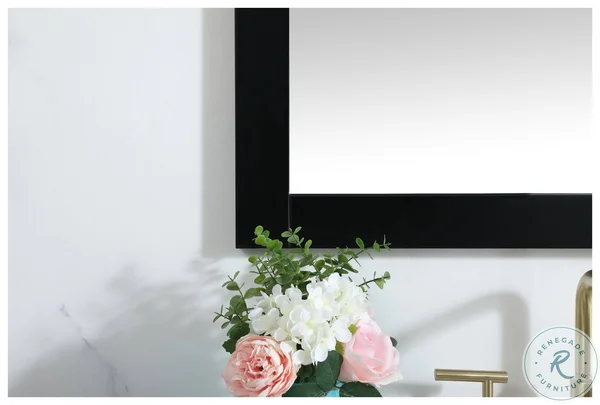Aqua Vanity Mirror 30x36 inch in Black - Elegant Lighting VM23036BK