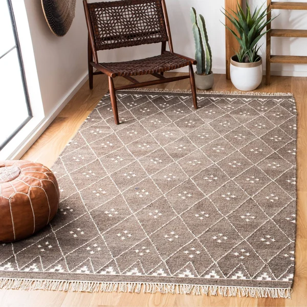 Safavieh Natural Kilim NKM316B Natural, Ivory 10& x 14& Area Rug