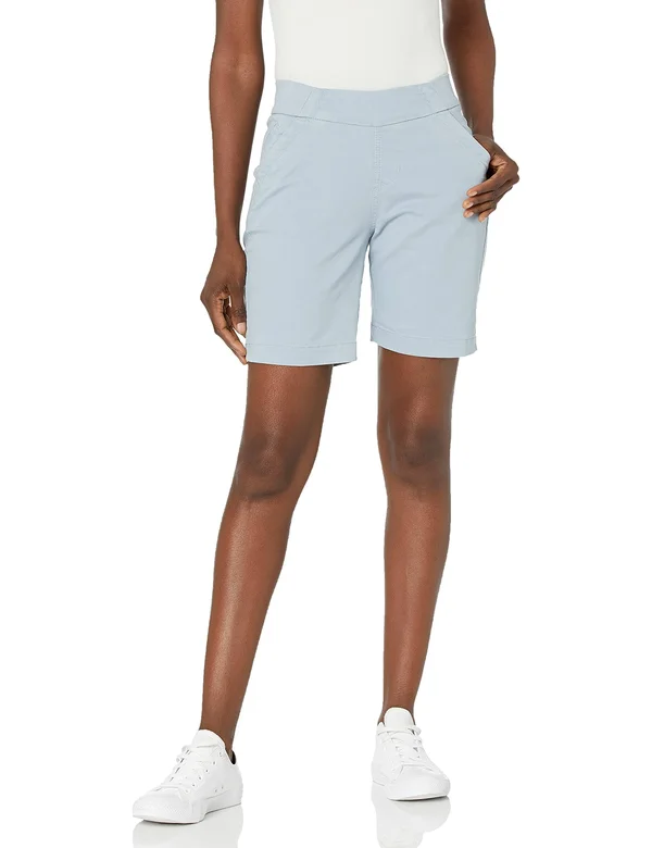 Jag-Jeans 8x22 Gracie Pull-On Shorts in Twill London Fog, 12 (31x22 Waist)