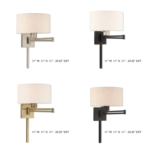 Livex Lighting 40037-07 1-Light Swing Arm Wall Lamp - Bronze
