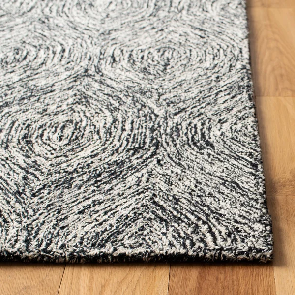Safavieh Micro-Loop Rug Collection MLP615Z - Black - Ivory - 4& x 6&