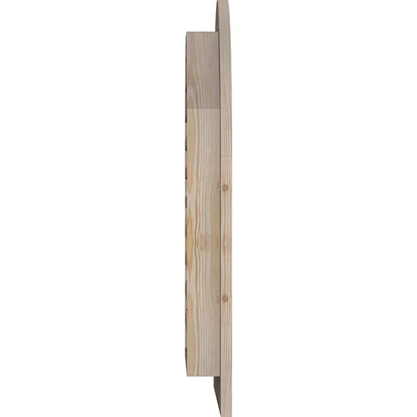 Ekena Millwork GVWRT24X2801SFUPI 24x22W x 28x22H Round Top Gable Vent (29x22W x 33x22H Frame Size): Unfinished, Functional, Smoo