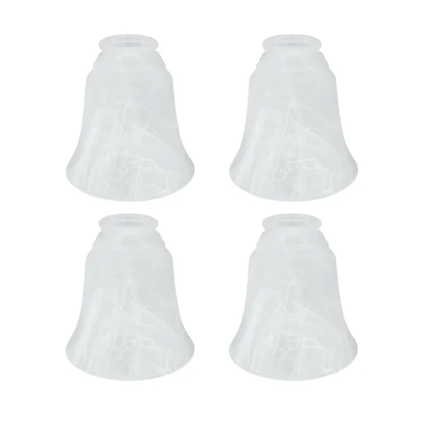 Aspen Creative Alabaster 23105-4 Transitional Style Replacement Bell Shaped Glass Shade - 2 1/8x22 Fitter size, 5 1/2x22 High x 5