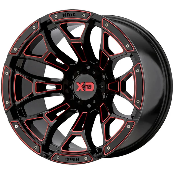 XD Series XD841 Boneyard Gloss Black Milled Red Tint 20x10 8x6.5 -18mm (XD84121080918N)
