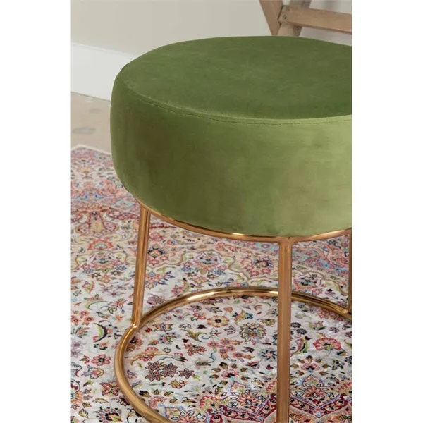 Riverbay Furniture Metal Accent Vanity Stool in Green