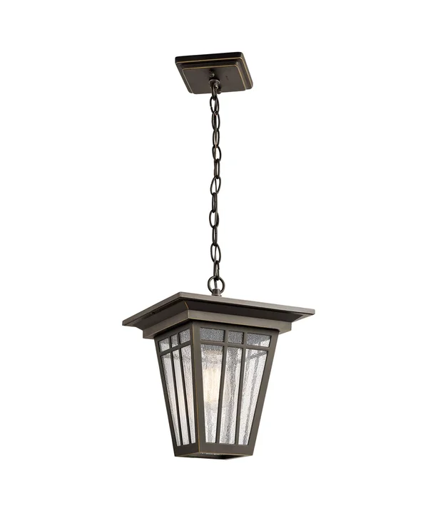Kichler 49678OZ Woodhollow Lane Outdoor Pendant Light Olde Bronze