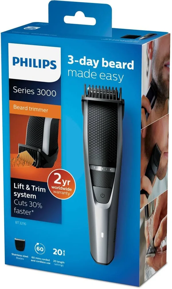 Philips Hair Trimmer Series 3000 Kurzhaarschneider Beard Trimmer Grey