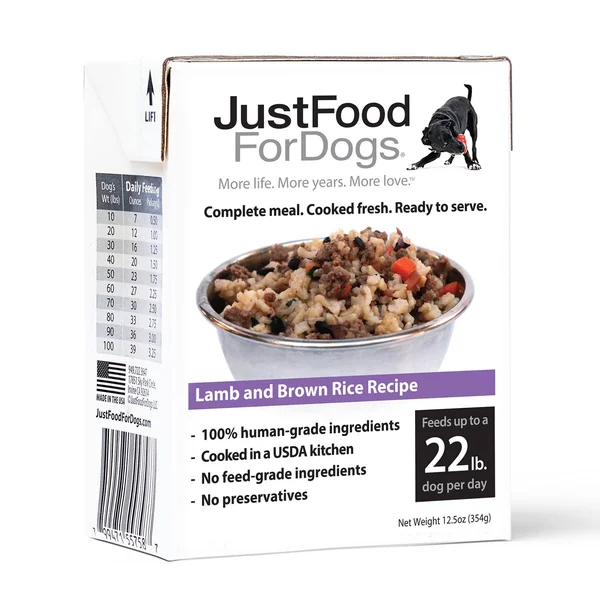Just Food for Dogs 12 Pack Lamb & Brown Rice Dog Food - Fresh & Healthy Food for Dogs Gluten Free- PantryFresh