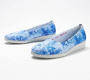Skechers Cleo Flex Washable Knit Wedge Skimmer- Spellbind - Size 8 Medium, Blue Shibori