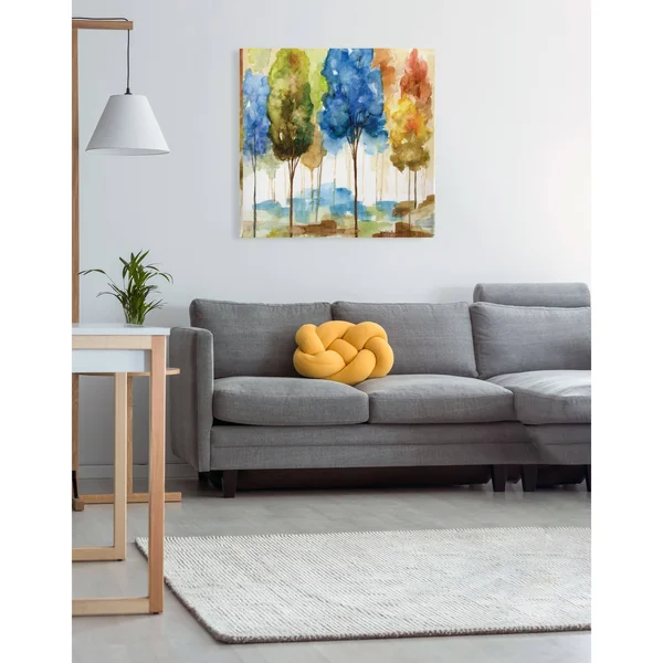 Wexford Home Magical Forest II -Gallery Wrapped Canvas - Yellow, Blue, Green, Red, Black, White 24x24, Size: 24 x 24