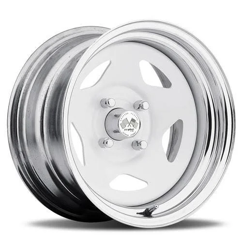 U.S. Wheel : Wheel - 021 Series Drift Star FWD, Steel, Chrome/Gloss White, 14 inch x 6.0 Wheels