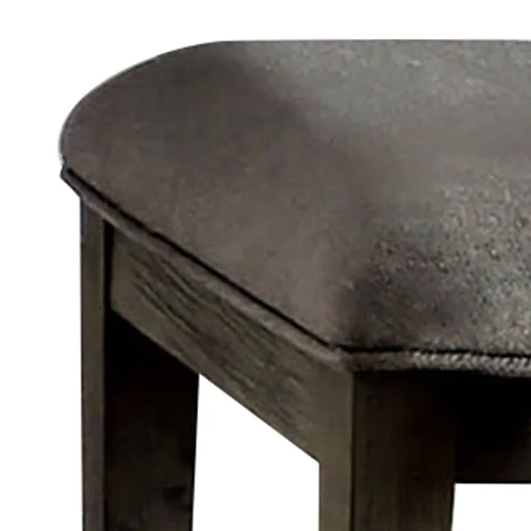 Fabric Upholstered Wooden Side Chair with Paneled BACK - Set of 2, Gray