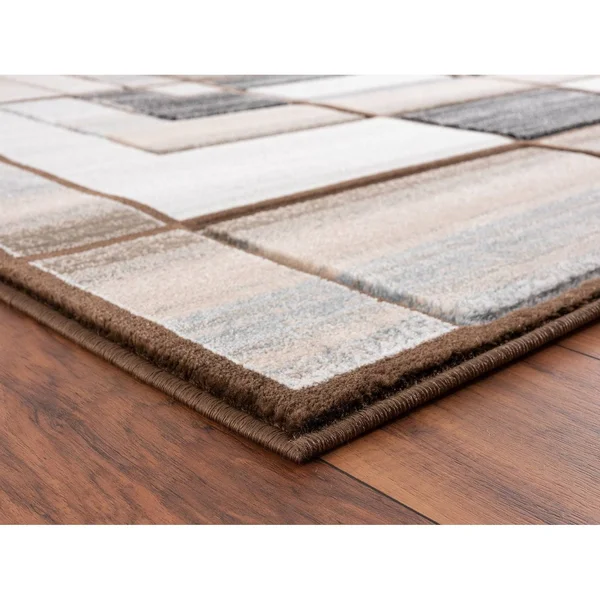 Orelsi Collection Abstract Area Rug - 5&2x22 x 7&5x22 Oval - Grey/Red