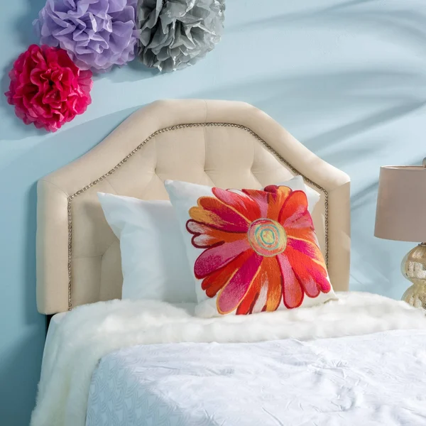 Daphne Contemporary Fabric Kid's Twin Headboard by Christopher Knight Home - Light Gray