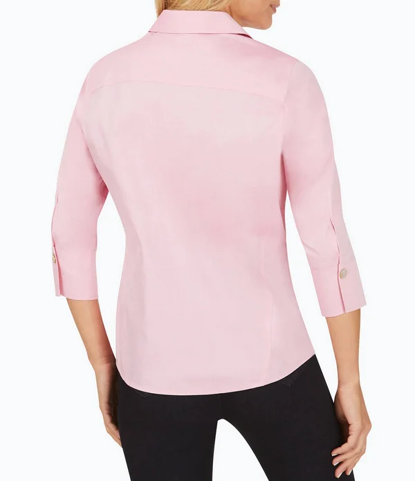 Foxcroft Paityn Non-Iron Shirt Chambray Pink