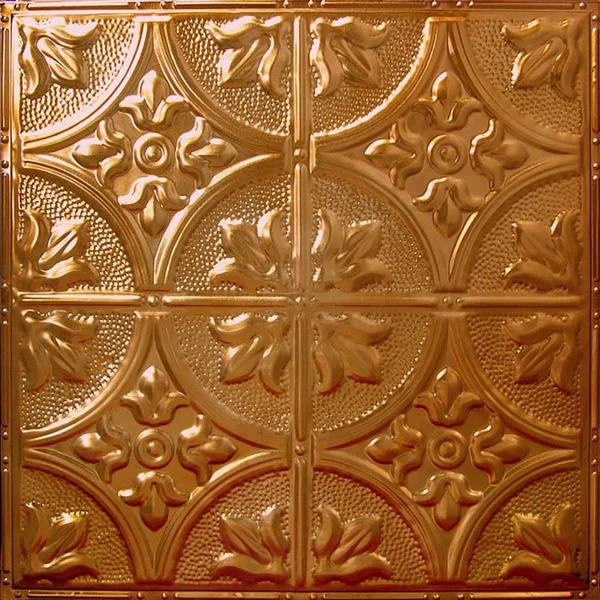 American Tin Ceilings 24-in x 24-in 5-Pack Rustic Copper Translucent Metal/Tin 15/16-in Surface-Mount Panel Ceiling Tiles - KIT