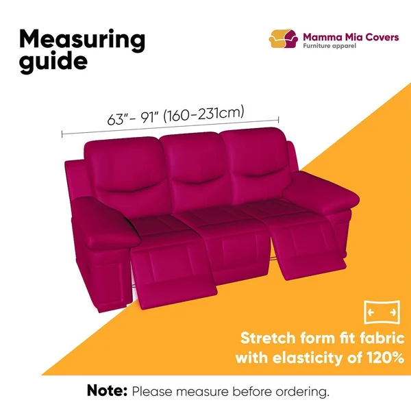 3 Seater Recliner Slipcover, Microfibra Collection