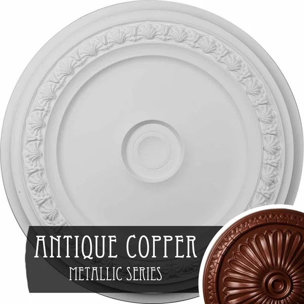 31 1/8x22OD x 1 1/2x22P Carlsbad Ceiling Medallion (Fits Canopies Up to 5 1/2x22) - Hand-Painted Flash Blue