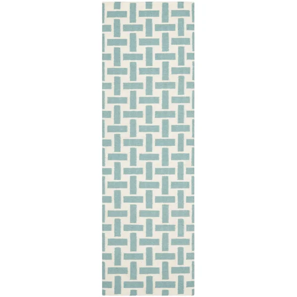 Safavieh Dhurries DHU201A 2&6x22 x 4&0x22 Turquoise, Ivory Area Rug