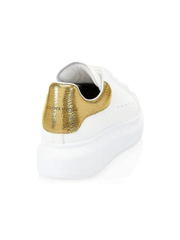Alexander McQueen Oversized Sneakers, White/Rose Gold, Women's, 37EU, Sneakers & Trainers Chunky & Oversized Dad Sneaker