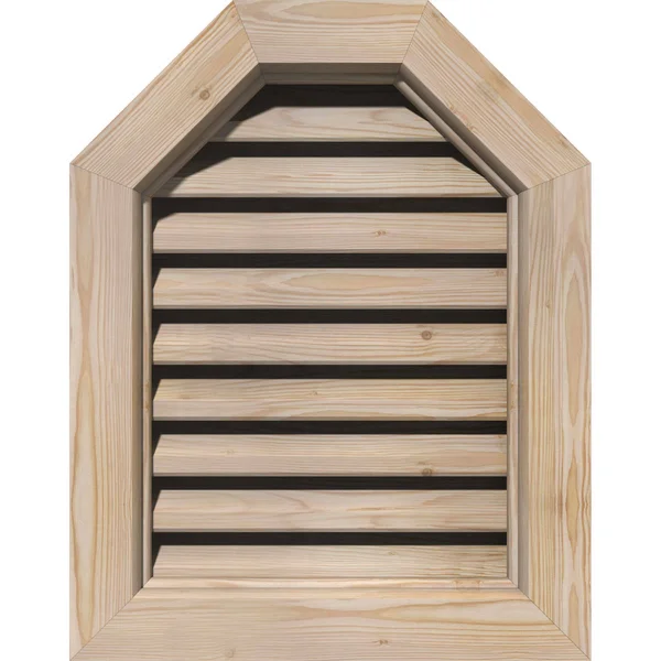 Ekena Millwork GVWOT30X2600SFPPI 30x22W x 26x22H Octagonal Top Gable Vent (35x22W x 31x22H Frame Size): Primed, Functional, Smoo