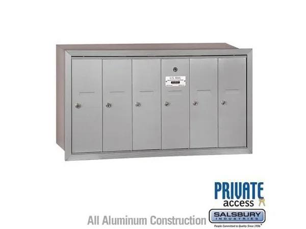 Salsbury Industries 3506ZSP Vertical Mailbox, Surface, 6 Doors, Bronze