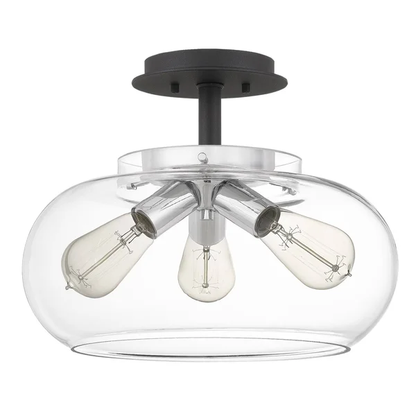 Quoizel 3 Light Andrews Semi-Flush Mount Polished Chrome ANW1714C