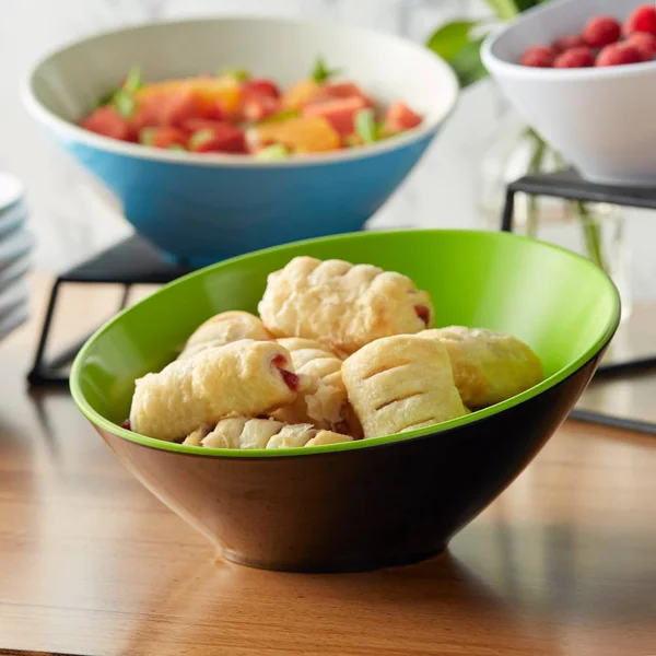 G.E.T. B-788-G/BK Brasilia 16 Ounce Green Cascading Bowl - 6, CS