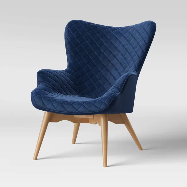 Ducon Modern Stitched Accent Chair with Ottoman Navy - Project 62