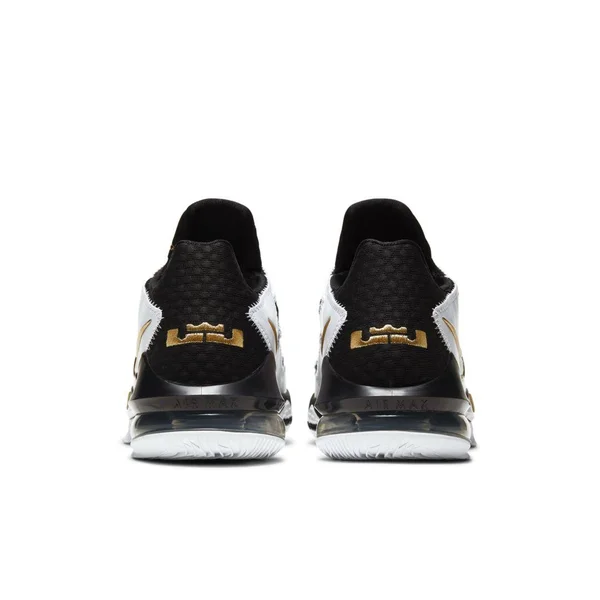 Nike Lebron 17 Low - Mens Basketball Shoes - White/Metallic Gold/Black - Size 7.5
