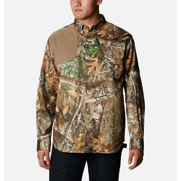 Columbia Men S PHG Blood and Guts Shooting Shirt 1639141 - S, Camo