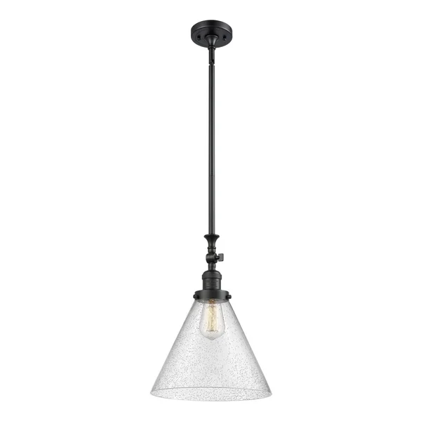 Innovations 206-BK-G44-L Matte Black X-Large Cone 1 Light Mini Pendant