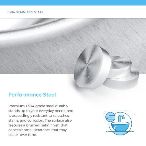 Mr Direct 1917-BN Dual-Mount Stainless Steel 19-1/4 in. Lavatory Sink Ensemble in Brushed Nickel