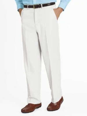 John Blair Men's Adjust-A-Band Relaxed-Fit Microtouch Pants - White 32 S