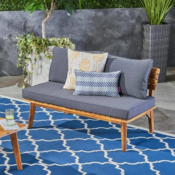 Noble House Balmoral Outdoor Loveseat Teak & Gray - 306424