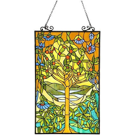 Radiance Goods Tiffany-glass Window Panel 20x32