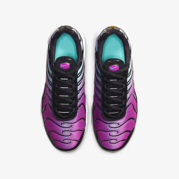 Nike Air Max Plus Casual Running Shoes - Aurora Green/Black/Hyper Violet - Size 4.0